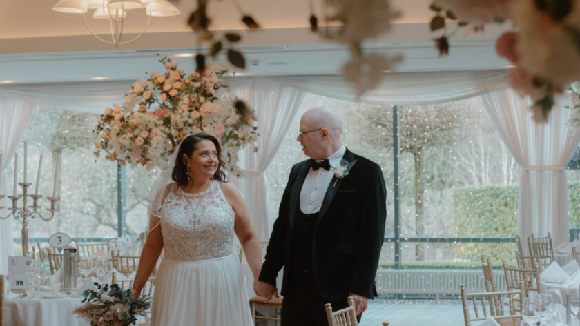 Couple in ballroom
